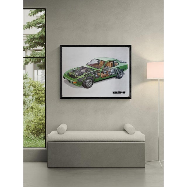 Vintage 924 Cutaway Original Porsche Poster, 1976 For Sale - Image 10 of 10