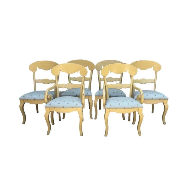 Vintage French Country Dining Chairs With Scalamandre Fabric - Set of 6 For Sale - Image 12 of 12
