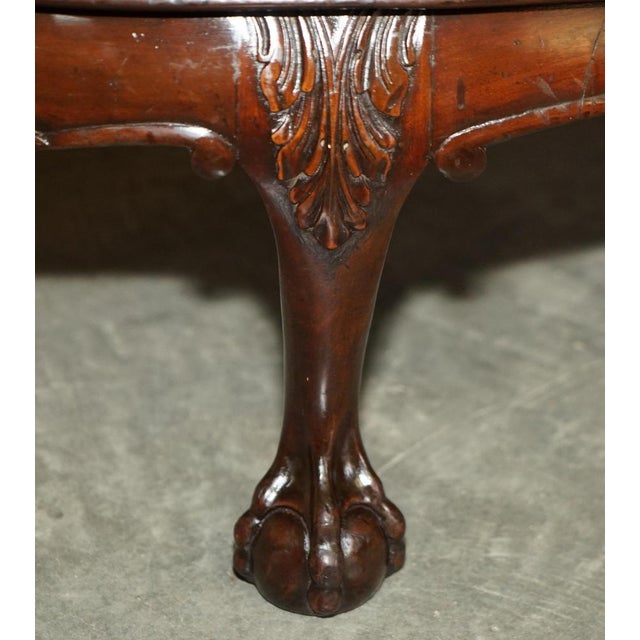 Antique Painted Demi Lune Sideboard in Leather with Claw & Ball Feet For Sale - Image 6 of 18