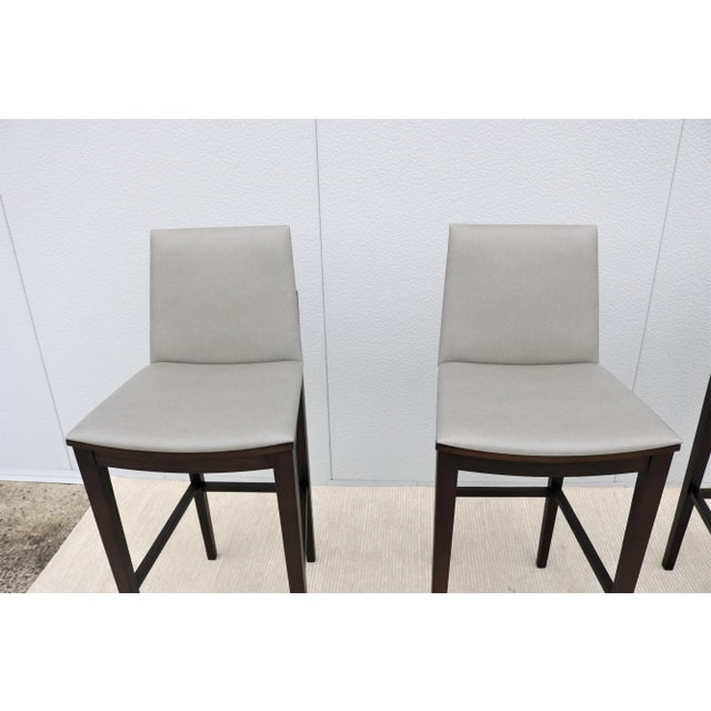 Contemporary Modern Kevin Stark for Hbf Ash Wood Carlyle Barstool, Set of 3 For Sale - Image 9 of 13