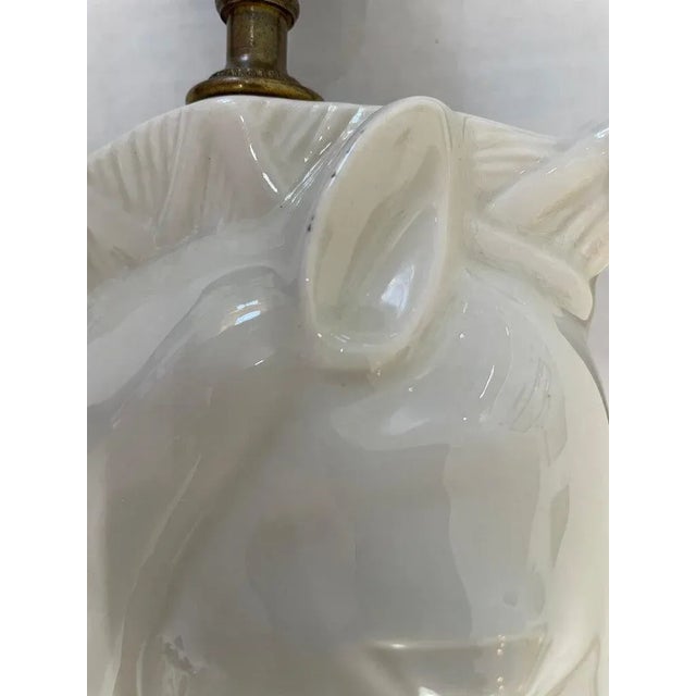 Metal White Horse Table Lamp 1930s-40s For Sale - Image 7 of 12