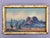 A nice rendering of Southwestern desert scene including Saguaro cacti, pink sands and mountains in the background. Circa...