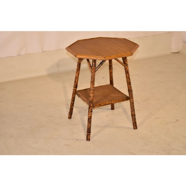 19th Century French Bamboo Side Table With Octagonal Top For Sale - Image 4 of 9