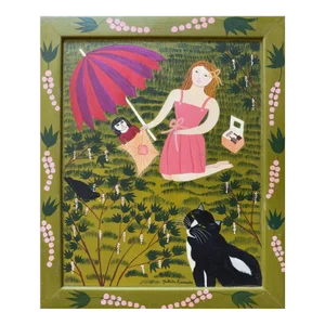 1983 Juliette Ramade Le Merle Gourmand Acrylic on Wood
