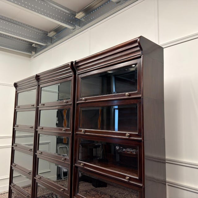 Brown Classic English Bookcase in the style of Globe-Wernicke For Sale - Image 8 of 16