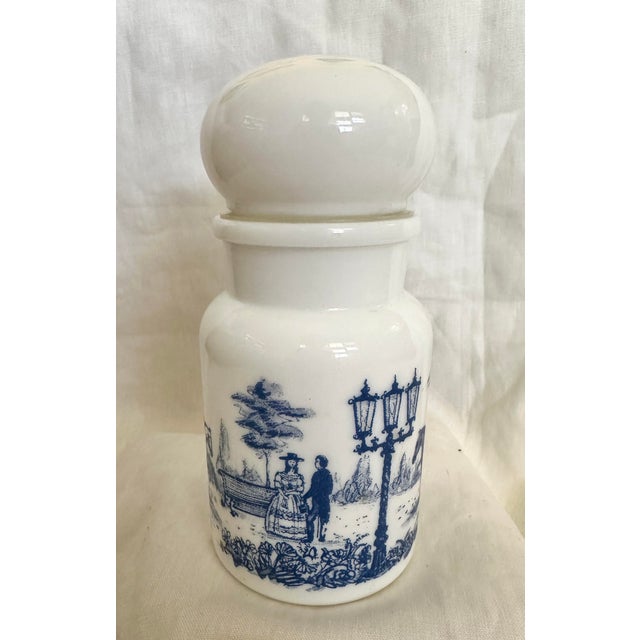 1970s Vintage Belgian Blue Victorian Apothecary Bottle/Jar For Sale - Image 5 of 6