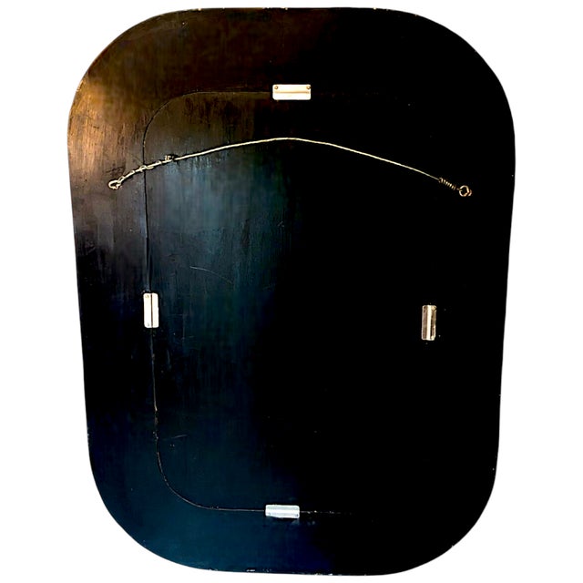 1980s Postmodern Tessellated Stone Wall Mirror Inlaid Brass Spokes Attrib. Maitland-Smith For Sale - Image 10 of 10