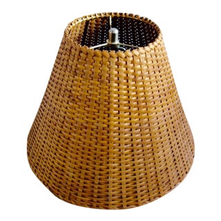1970s Wicker Rattan Lampshade For Sale