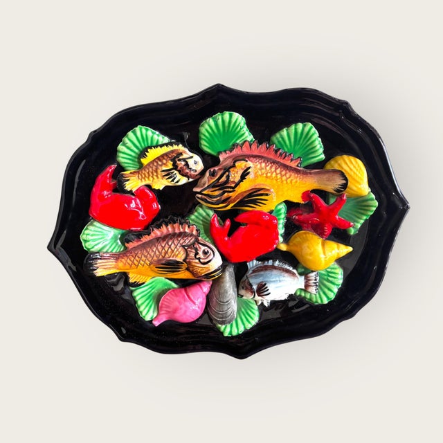 Ceramic Wall Plaque with Marine Decoration from Vallauris, France, 1960s For Sale - Image 11 of 11