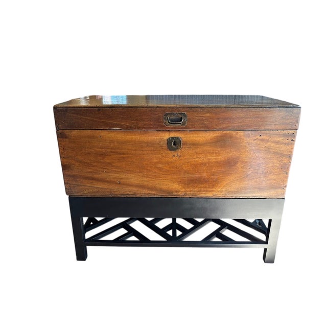 This exceptional 19th‑century Victorian camphorwood campaign trunk, circa 1860, retains its original flush‑mount brass...