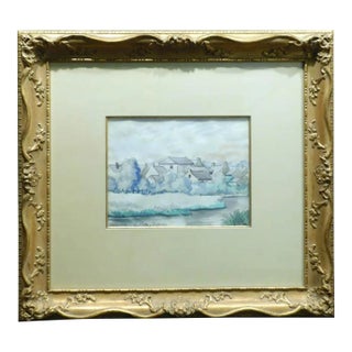 Paul-Emile Pissarro Untitled Original Watercolor on Paper With Custom Frame For Sale