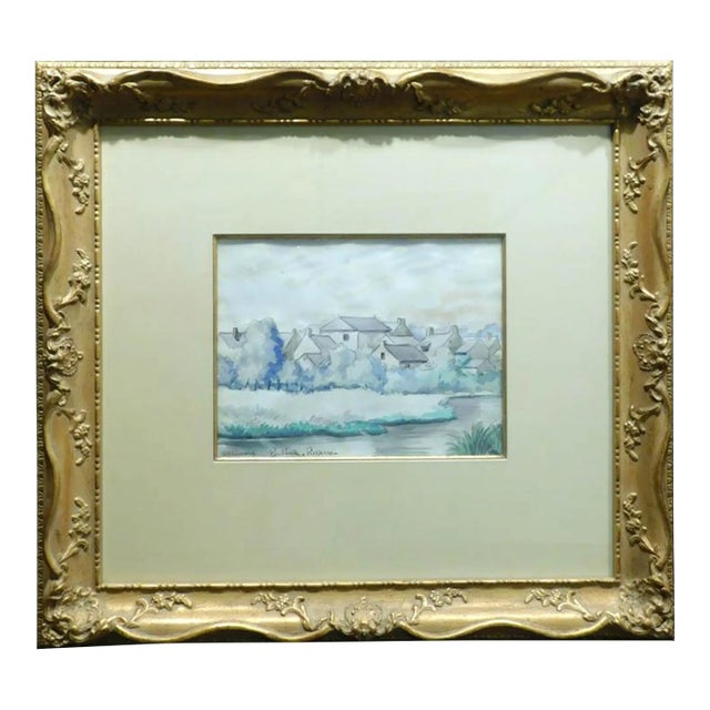 Paul-Emile Pissarro Untitled Original Watercolor on Paper With Custom Frame For Sale