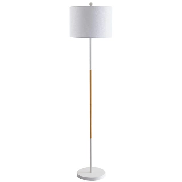 2020s Floor Lamp - White & Wood Finish For Sale - Image 5 of 5
