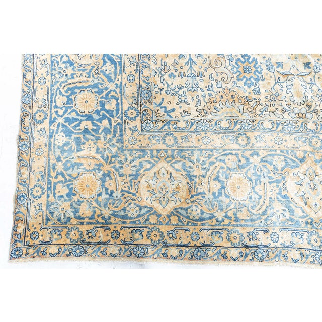 Early 20th Century Antique Persian Kirman Yellow Handmade Wool Rug For Sale - Image 5 of 10