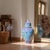 Handmade Ceramic Grand Shah Jar (60cm) Azure Blue Background Red Tulips Temple Jar For Sale - Image 4 of 7
