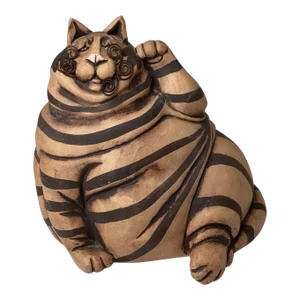 1980s Pottery Cat Still Bank Sculpture by C. Butler Jones