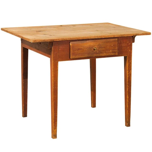 Mid 19th Century Swedish Single-Drawer Wooden Table For Sale - Image 10 of 10