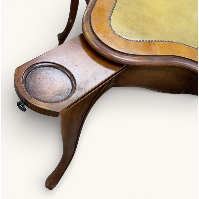 Brown Vintage Weiman Leather Top Game or Card Table For Sale - Image 8 of 17