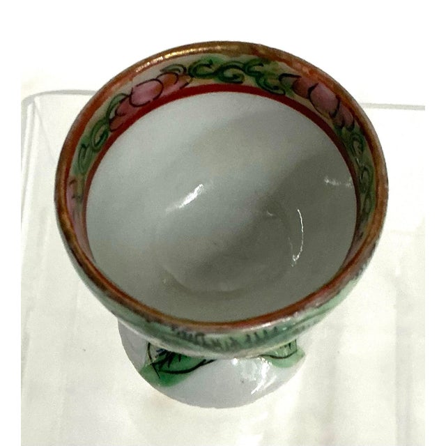 Vintage Chinese Export “Boc Choy Leaf” Porcelain Egg Cup For Sale In Providence - Image 6 of 7