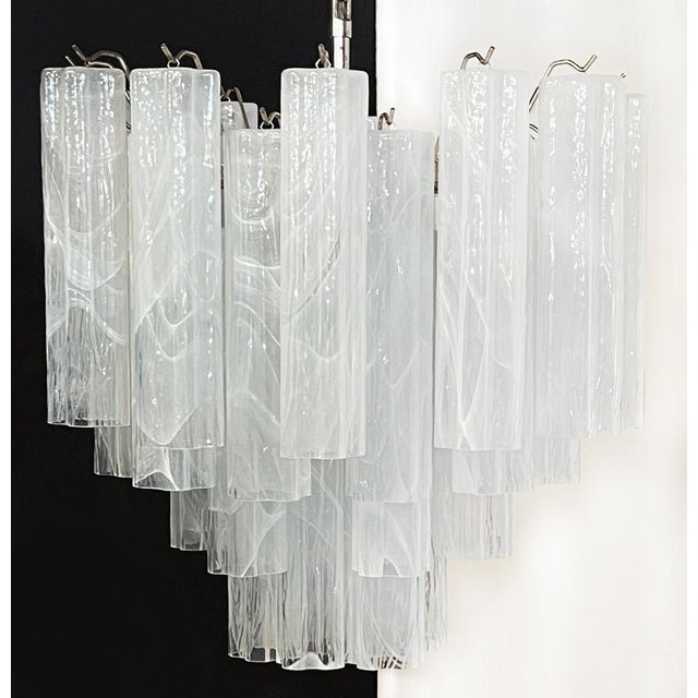 Alabaster White Glass Tubes Chandelier, 1980s For Sale - Image 11 of 15