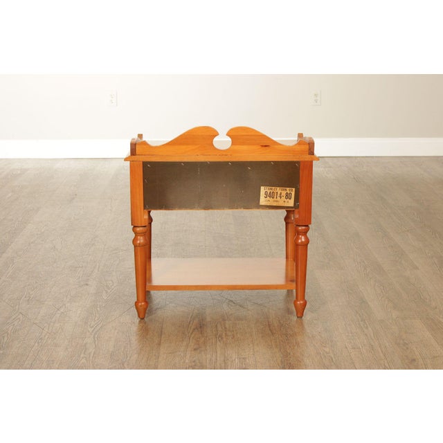 Stanley Furniture Pine and Wicker Side Table Nightstand For Sale - Image 15 of 18
