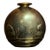 Vintage 1980s Dolbi Cashier Brass Globe Vase With Botanical Relief For Sale