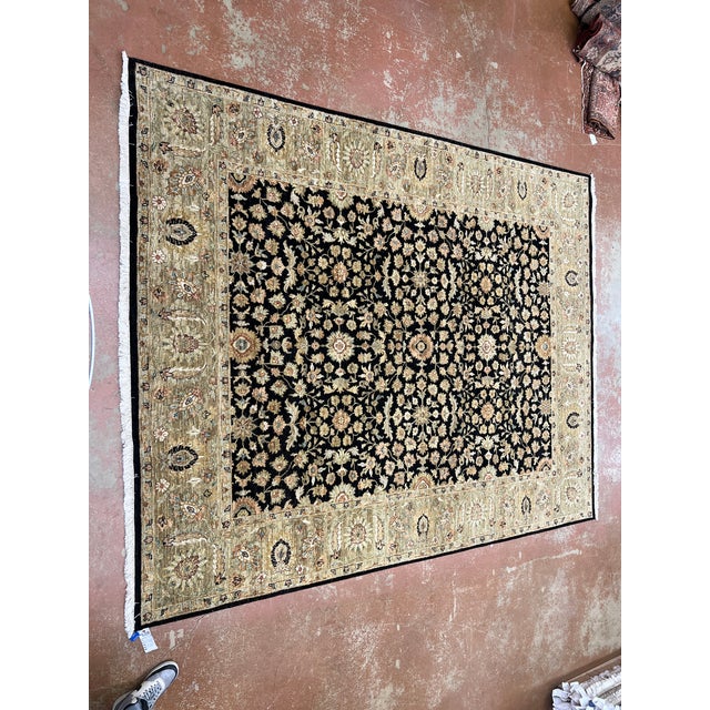 Indo Agrah Hand Knotted Wool Rug 8’ X 10’10” For Sale - Image 4 of 7