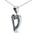 Haus of Brilliance .925 Sterling Silver 1.00 Cttw Baguette and Round Blue Diamond Open Heart Pendant Necklace For Sale - Image 4 of 4