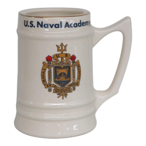 Us Naval Academy Ceramic Beer Stein Large Mug With Gold Rim Made in Usa 4827b