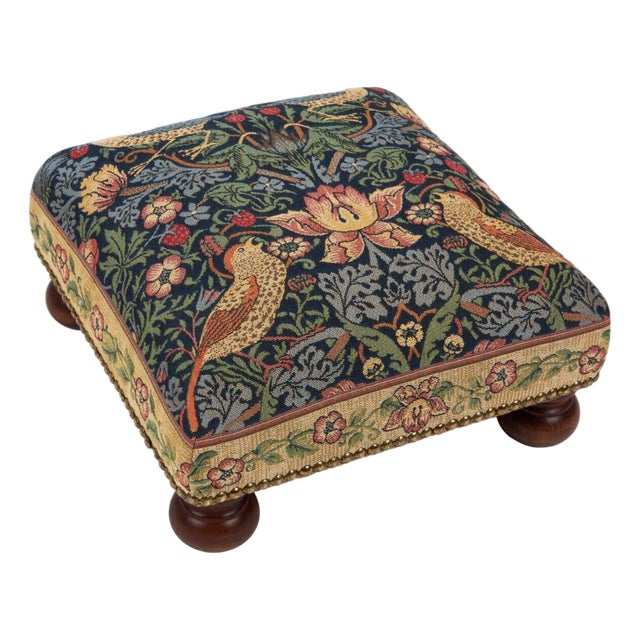 Strawberry Thief Classic Tapestry Footstool For Sale