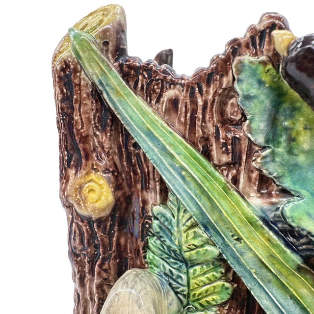 Majolica A Palissy Ware Majolica Jardinière, Bird's Nest and Snake, School of Paris, 1880 For Sale - Image 4 of 11