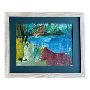 2018 Oil Abstract Expressionist Jose Trujillo Riverbed, Framed