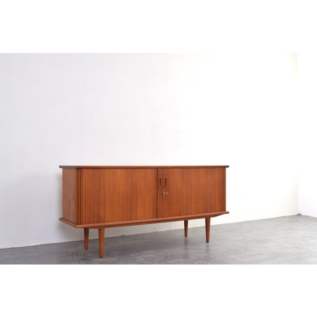Wood Mid-Century Modern Danish Teak Tambour Sideboard, 1960s For Sale - Image 7 of 13