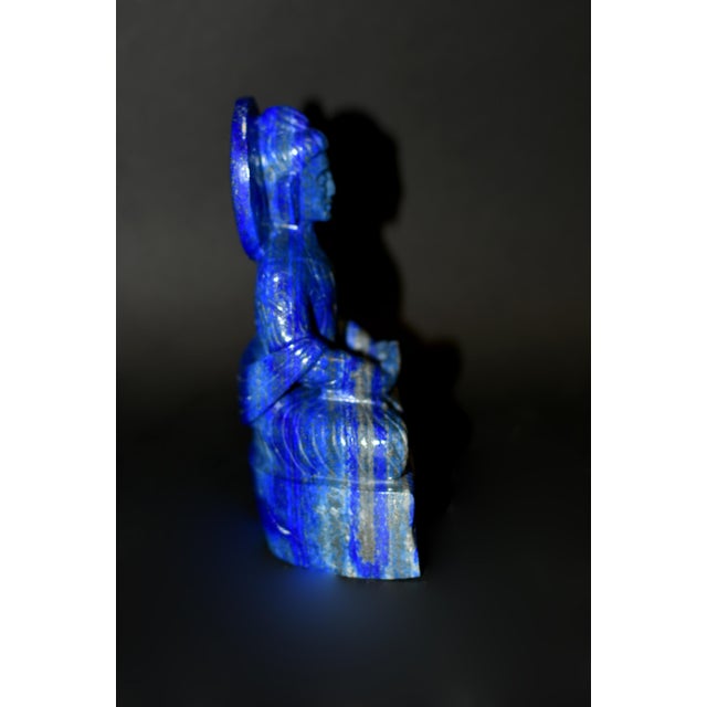 Lapis Lazuli Buddha Statue Stately Presence For Sale - Image 9 of 17