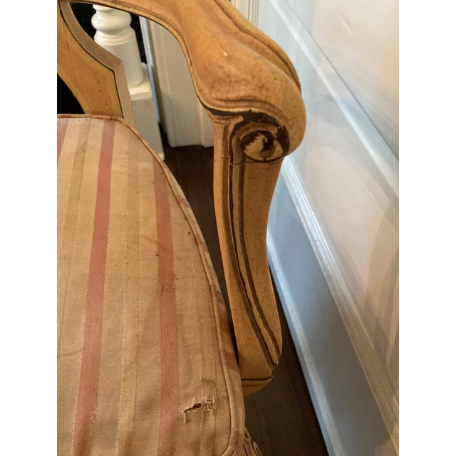 Textile Pair of Vintage Scrolled Side Chairs in the Style of Art Nouveau For Sale - Image 7 of 11