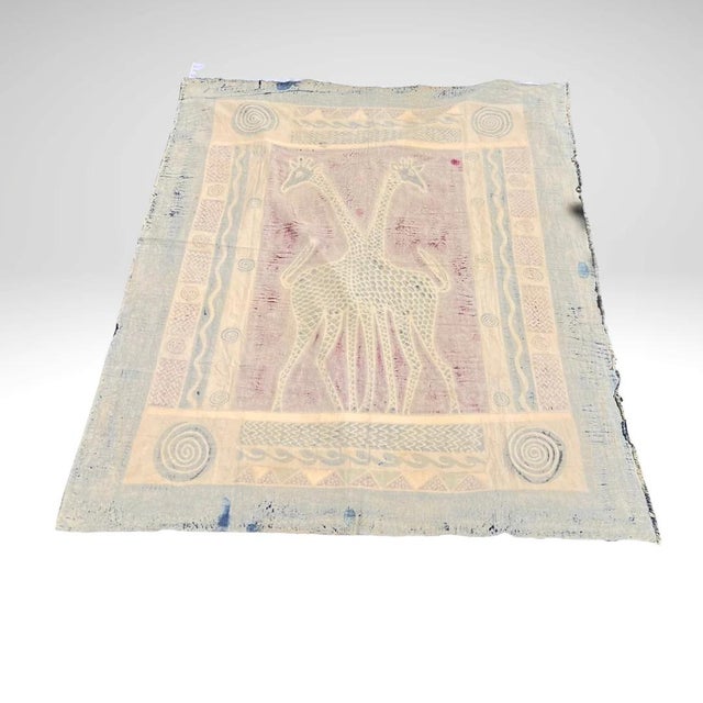 African Early 20th Century Giraffe Batik Print Tablecloth For Sale - Image 3 of 10