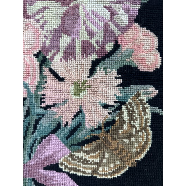 Wood Framed Floral Needlepoint For Sale - Image 7 of 8
