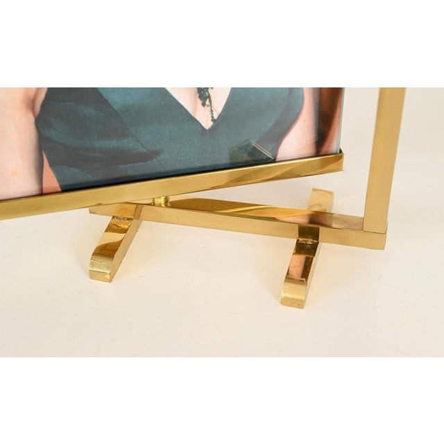 Gold Italian Brass Easel-Shaped Photo Frame from Montagnani, Italy, 1970s For Sale - Image 8 of 13