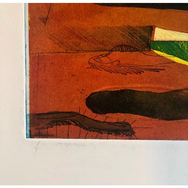 Pierre Obando, Abstract Modernist Colorful Bold Monoprint Monotype Painting Print Pierre Obando, 1997 For Sale - Image 4 of 6