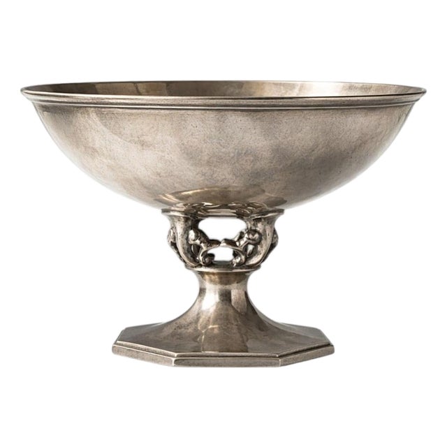 Vintage Danish Art Deco Pewter Centerpiece Bowl by Just Andersen, 1930s For Sale