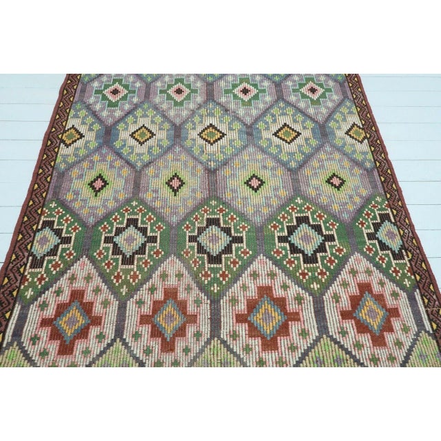 1960's Turkish Kilim Rug - 67"x125" For Sale - Image 4 of 13
