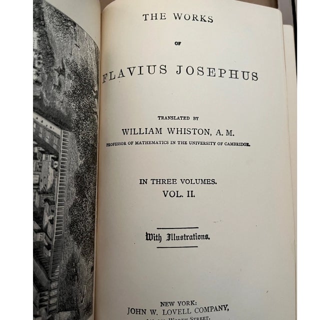 Antique 3-Vol Set: Works of Flavius Josephus, William Whiston, Illustrated For Sale In San Francisco - Image 6 of 6