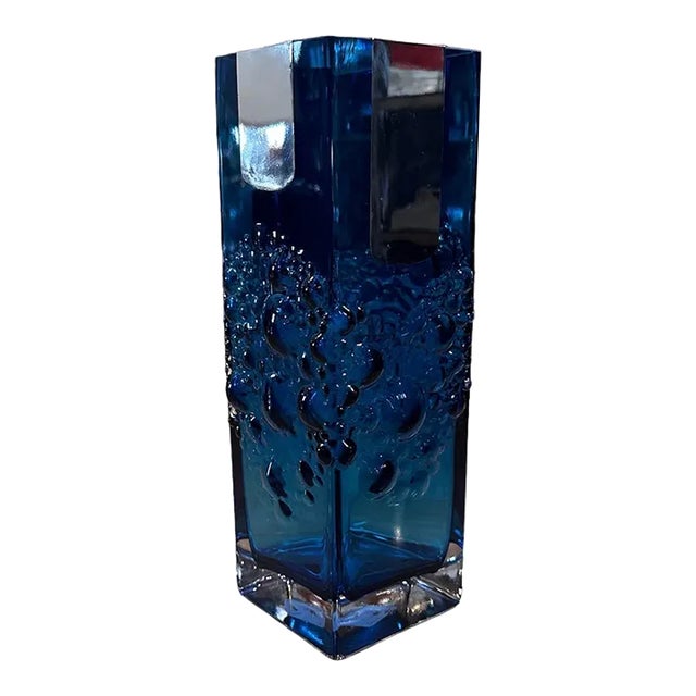 Vintage Italian Decorative Blue Vase 1980s For Sale