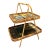 Vintage Rattan Two-Tiered Tray Stand For Sale