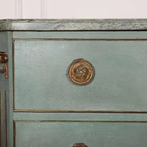 Wood Swedish Marble Topped Commode For Sale - Image 7 of 13