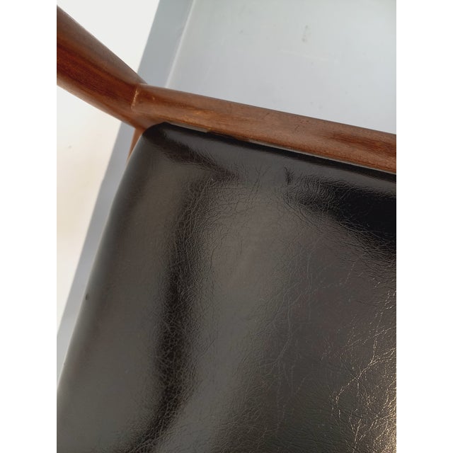 Vintage Scandinavian Teak and Leatherette Chair, 1960s For Sale - Image 12 of 16