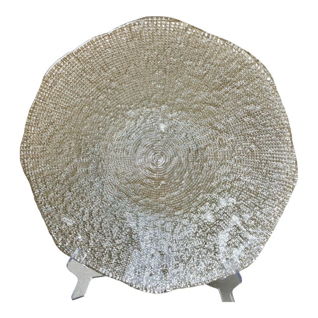 Circa 2000 Ivv Diamanté Nicely-Sized Shallow Centerpiece / Console Bowl, Italy For Sale
