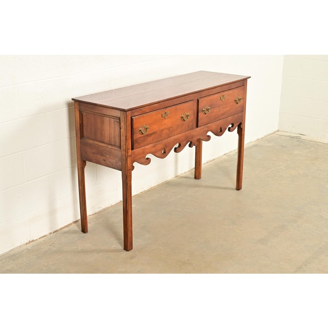 Baker Furniture Company Baker Furniture Style Georgian Carved English Yew Wood Sideboard Credenza For Sale - Image 4 of 13