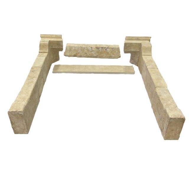 French Provincial Original Antique French Savonnieres Limestone Mantel For Sale - Image 3 of 3