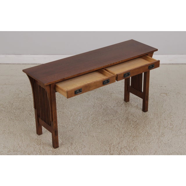 2000 - 2009 Stickley Mission Oak Console Hall or Sofa Table For Sale - Image 5 of 17